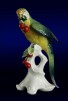 Скульптурная композиция "Попугай с вишнями"